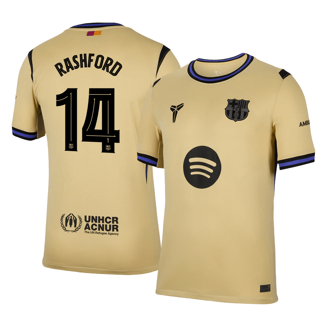 UCL Camiseta Rashford #14 Barcelona 2025/26 Segunda Equipación - Versión Hincha