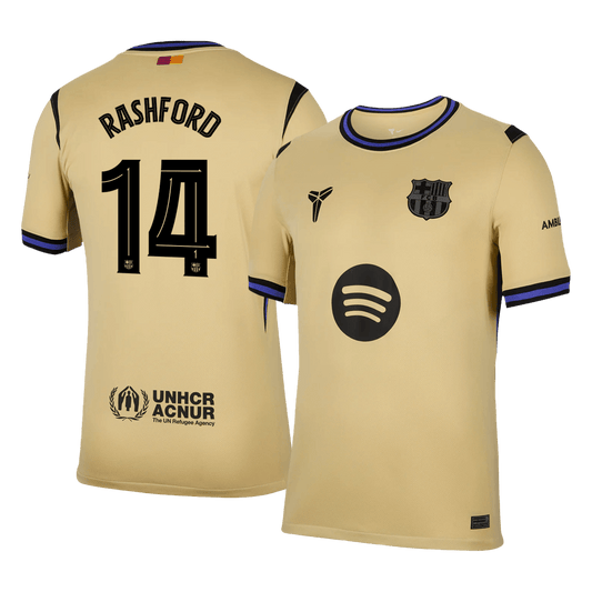 UCL Camiseta Rashford #14 Barcelona 2025/26 Segunda Equipación - Versión Hincha