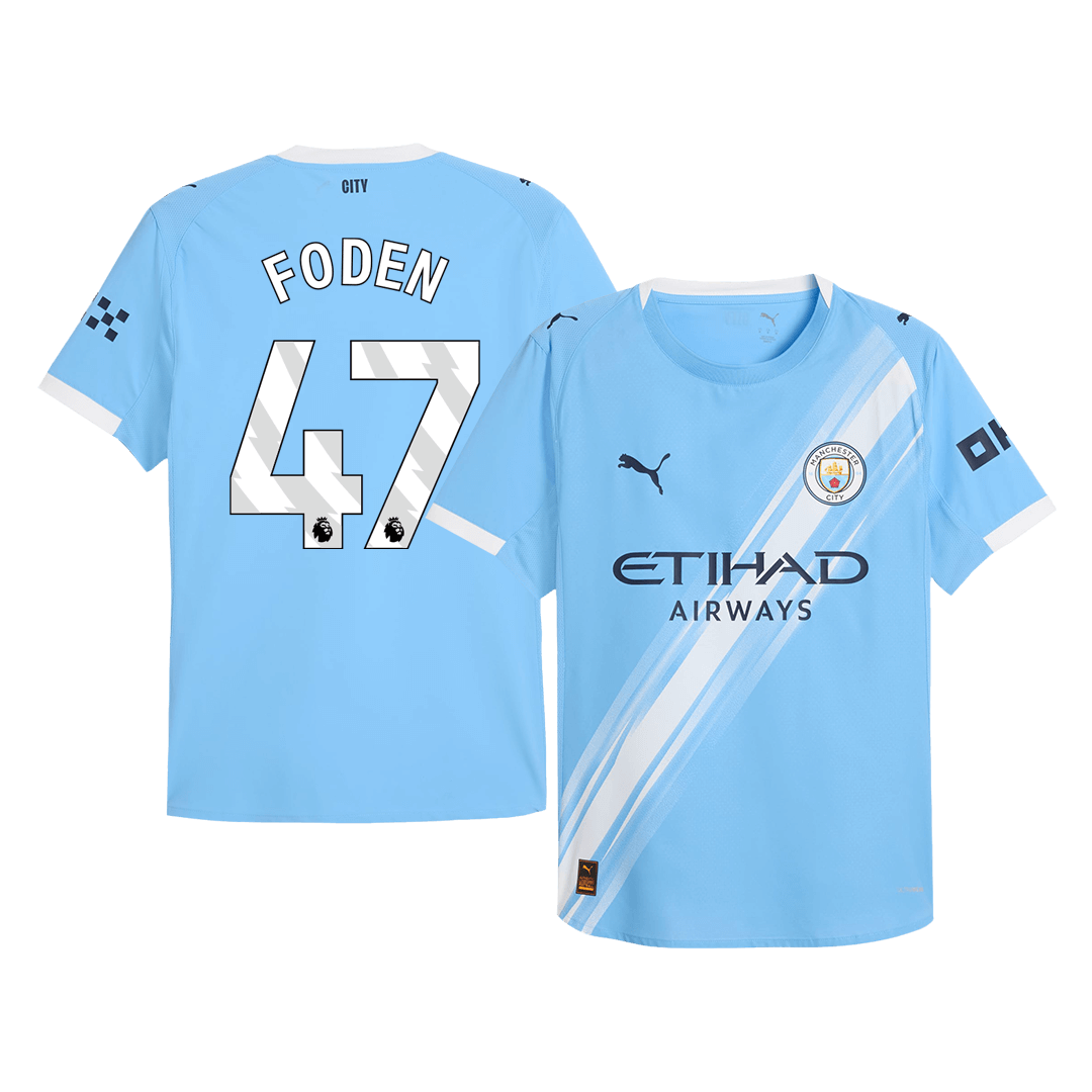 Camiseta Foden #47 Manchester City 2025/26 Primera Equipación - Versión Jugador