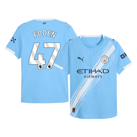 Camiseta Foden #47 Manchester City 2025/26 Primera Equipación - Versión Jugador
