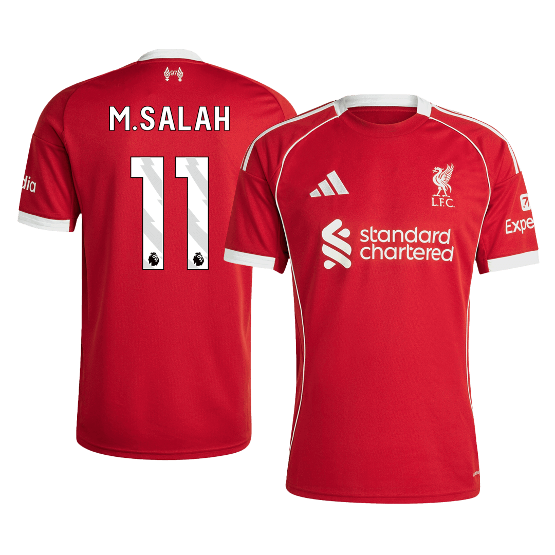 Camiseta M. Salah #11 Liverpool 2025/26 Primera Equipación - Versión Hincha
