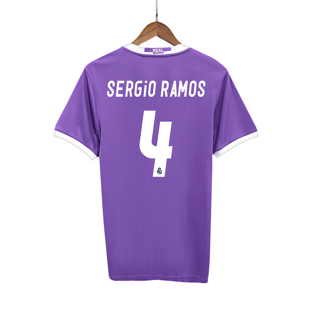 Camiseta Retro 2016/17 Sergio Ramos #4 Real Madrid Segunda Equipación