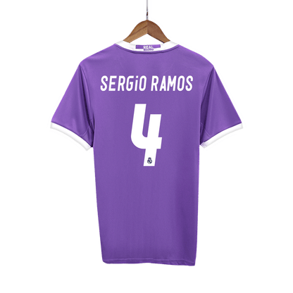 Camiseta Retro 2016/17 Sergio Ramos #4 Real Madrid Segunda Equipación