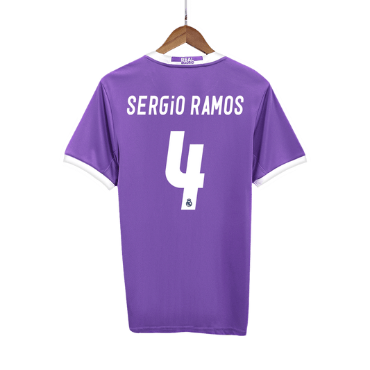 Camiseta Retro 2016/17 Sergio Ramos #4 Real Madrid Segunda Equipación