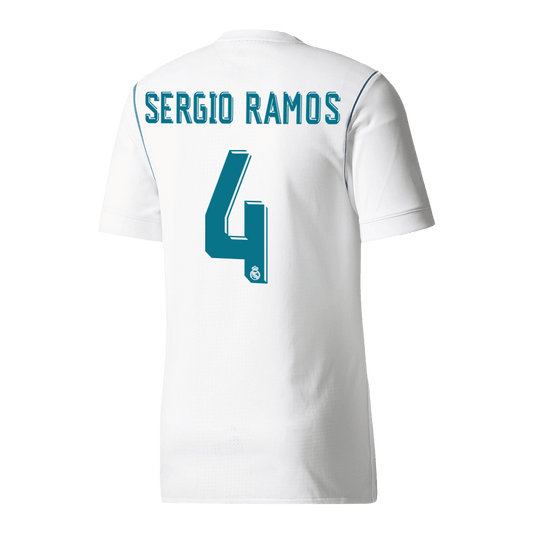Camiseta Retro 2017/18 Sergio Ramos #4 Real Madrid Primera Equipación