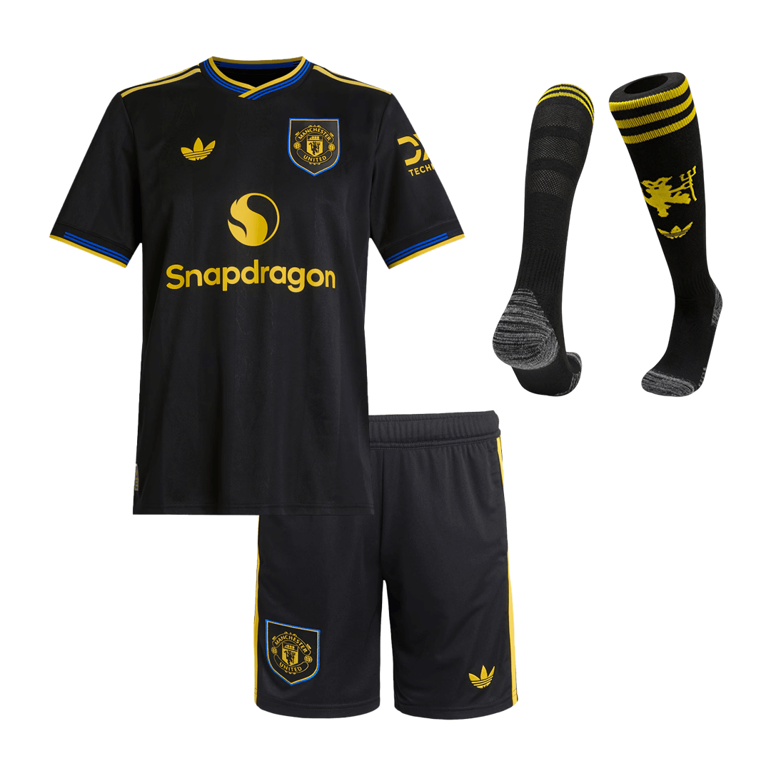 Conjunto Infantil Completo Manchester United 2025/26 Tercera Equipación