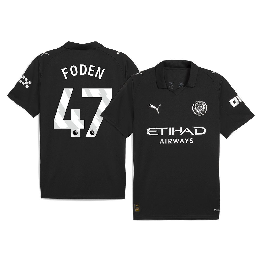 Camiseta Foden #47 Manchester City 2025/26 Segunda Equipación - Versión Hincha