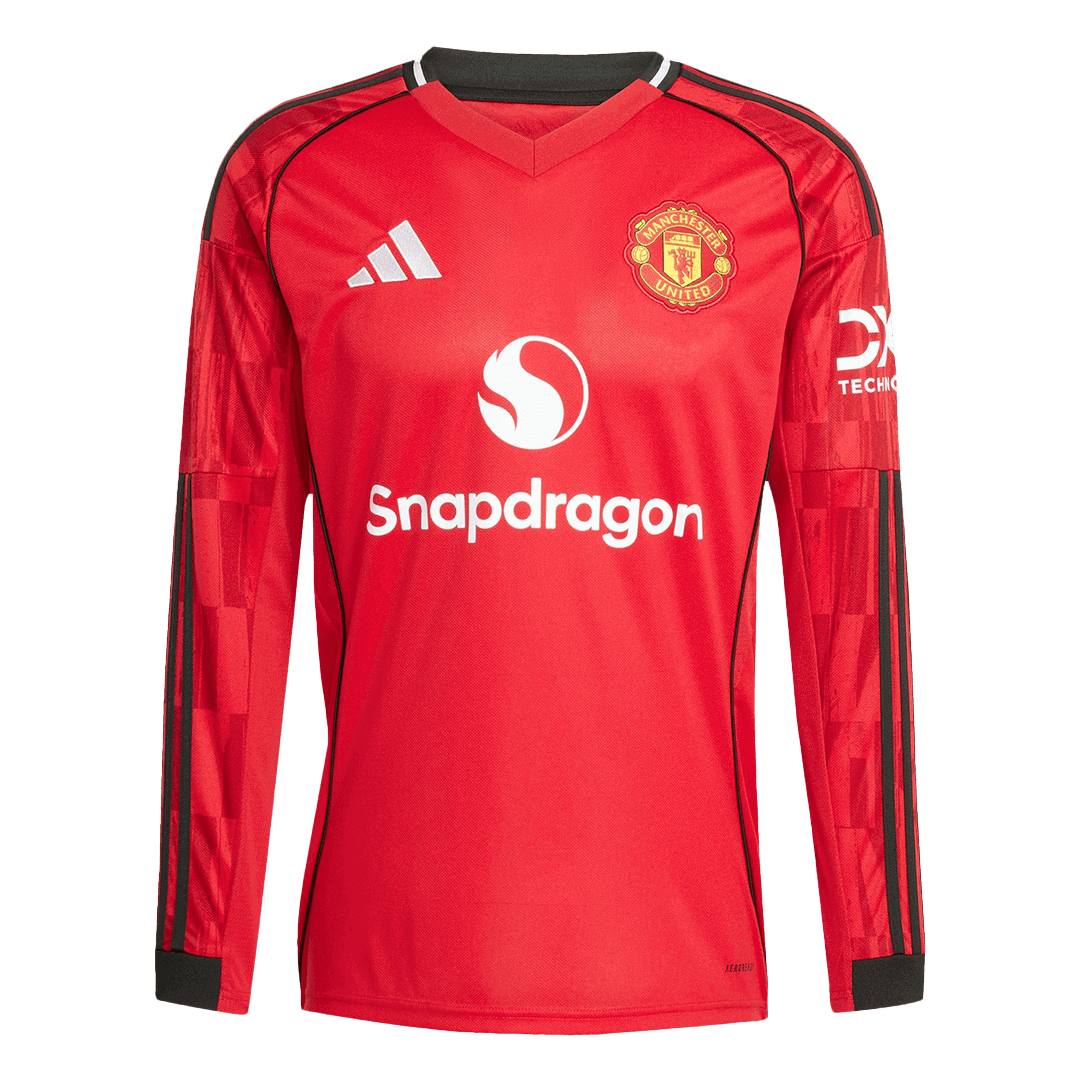 Camiseta Manga Larga Manchester United 2025/26 Primera Equipación - Versión Hincha
