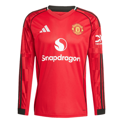 Camiseta Manga Larga Manchester United 2025/26 Primera Equipación - Versión Hincha