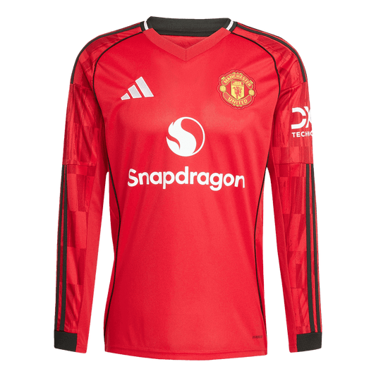 Camiseta Manga Larga Manchester United 2025/26 Primera Equipación - Versión Hincha