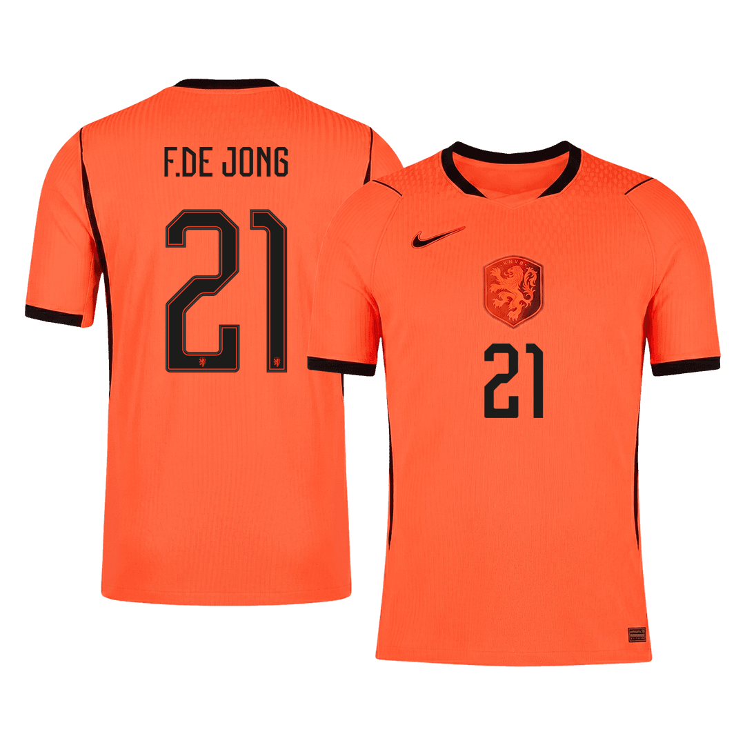 Camiseta Auténtica F. De Jong #21 Países Bajos 2026 Primera Equipación Copa del Mundo - Versión Jugador