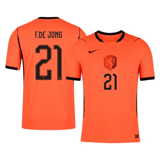 Camiseta Auténtica F. De Jong #21 Países Bajos 2026 Primera Equipación Copa del Mundo - Versión Jugador