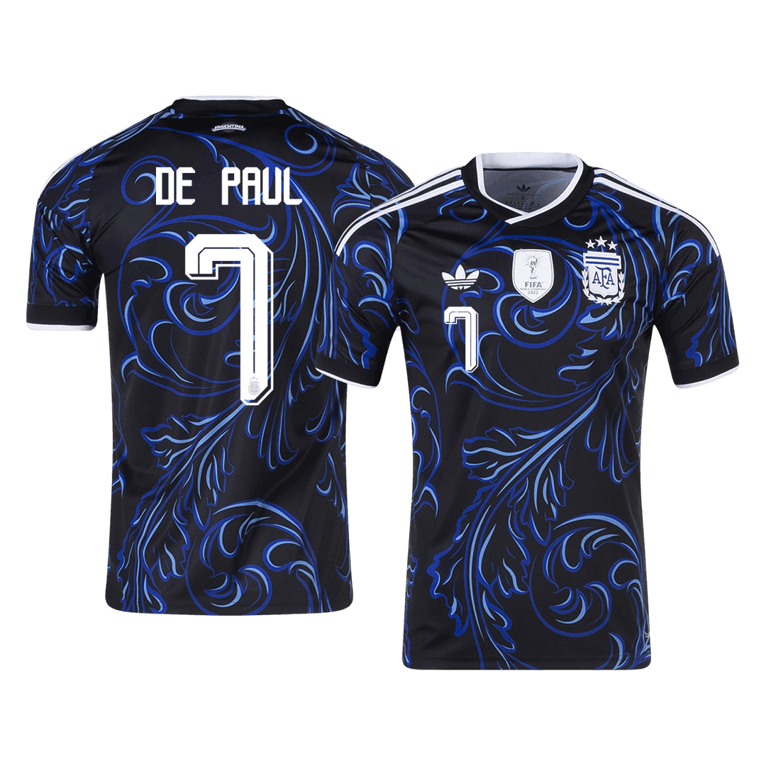 Camiseta De Paul #7 Argentina 2026 Segunda Equipación Copa del Mundo - Versión Hincha