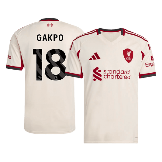 Camiseta Gakpo #18 Liverpool 2025/26 Segunda Equipación - Versión Hincha