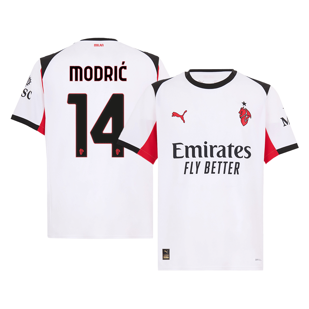 Camiseta Modrić #14 AC Milan 2025/26 Segunda Equipación - Versión Hincha
