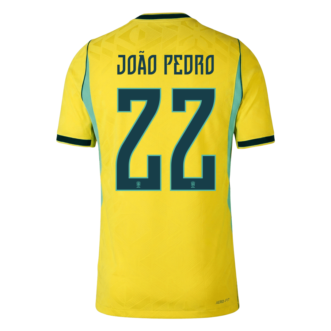 Camiseta Auténtica João Pedro #22 Brasil 2026 Primera Equipación Copa del Mundo - Versión Jugador - Vista 2