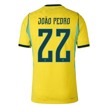 Camiseta Auténtica João Pedro #22 Brasil 2026 Primera Equipación Copa del Mundo - Versión Jugador - Vista 2