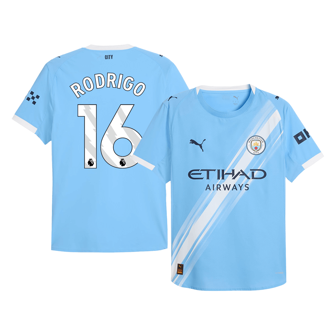Camiseta Rodrigo #16 Manchester City 2025/26 Primera Equipación - Versión Jugador