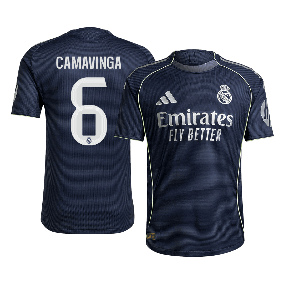 Camiseta Auténtica Camavinga #6 Real Madrid 2025/26 Segunda Equipación - Versión Jugador