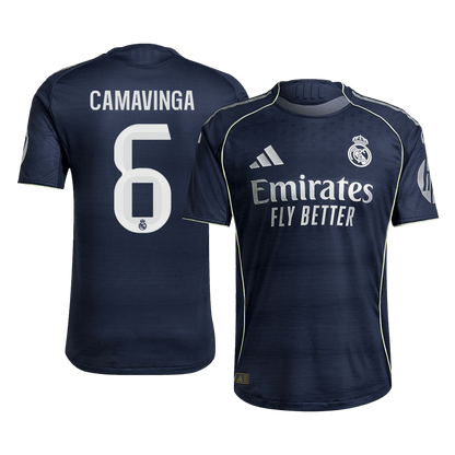 Camiseta Auténtica Camavinga #6 Real Madrid 2025/26 Segunda Equipación - Versión Jugador
