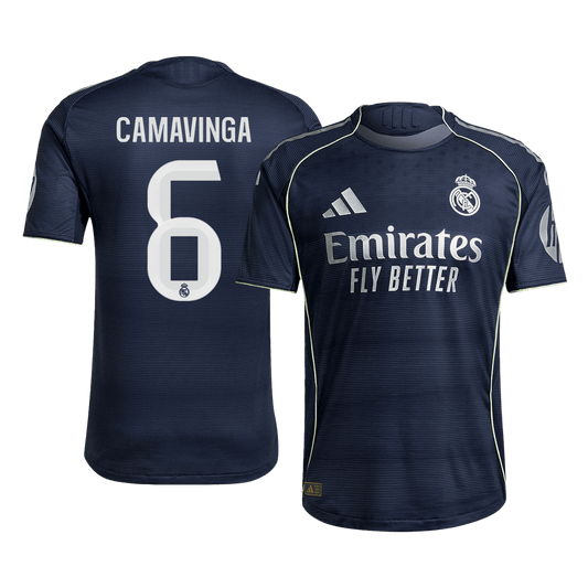 Camiseta Auténtica Camavinga #6 Real Madrid 2025/26 Segunda Equipación - Versión Jugador