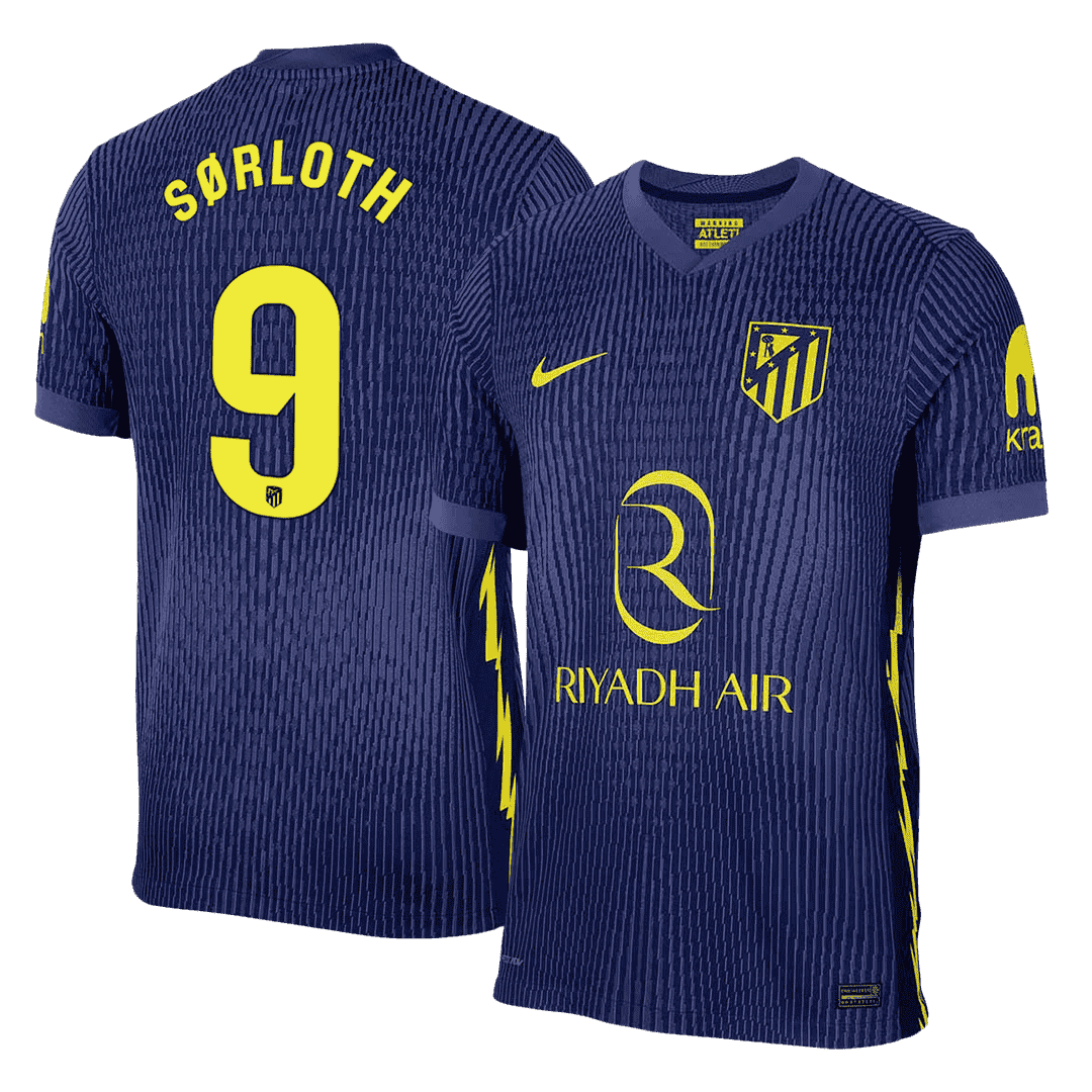 Camiseta Auténtica Sørloth #9 Atletico Madrid 2025/26 Segunda Equipación - Versión Jugador