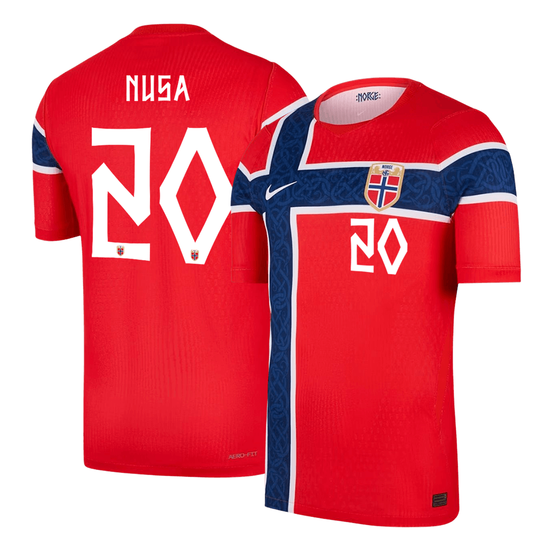 Camiseta Auténtica Nusa #20 Noruega 2026 Primera Equipación Copa del Mundo - Versión Jugador