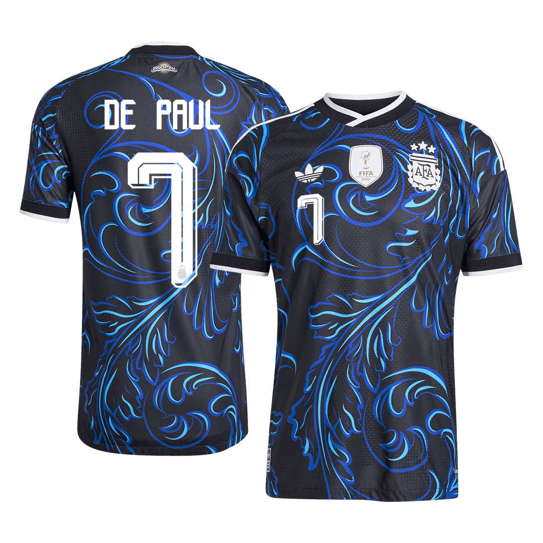 Camiseta Auténtica De Paul #7 Argentina 2026 Segunda Equipación Copa del Mundo - Versión Jugador