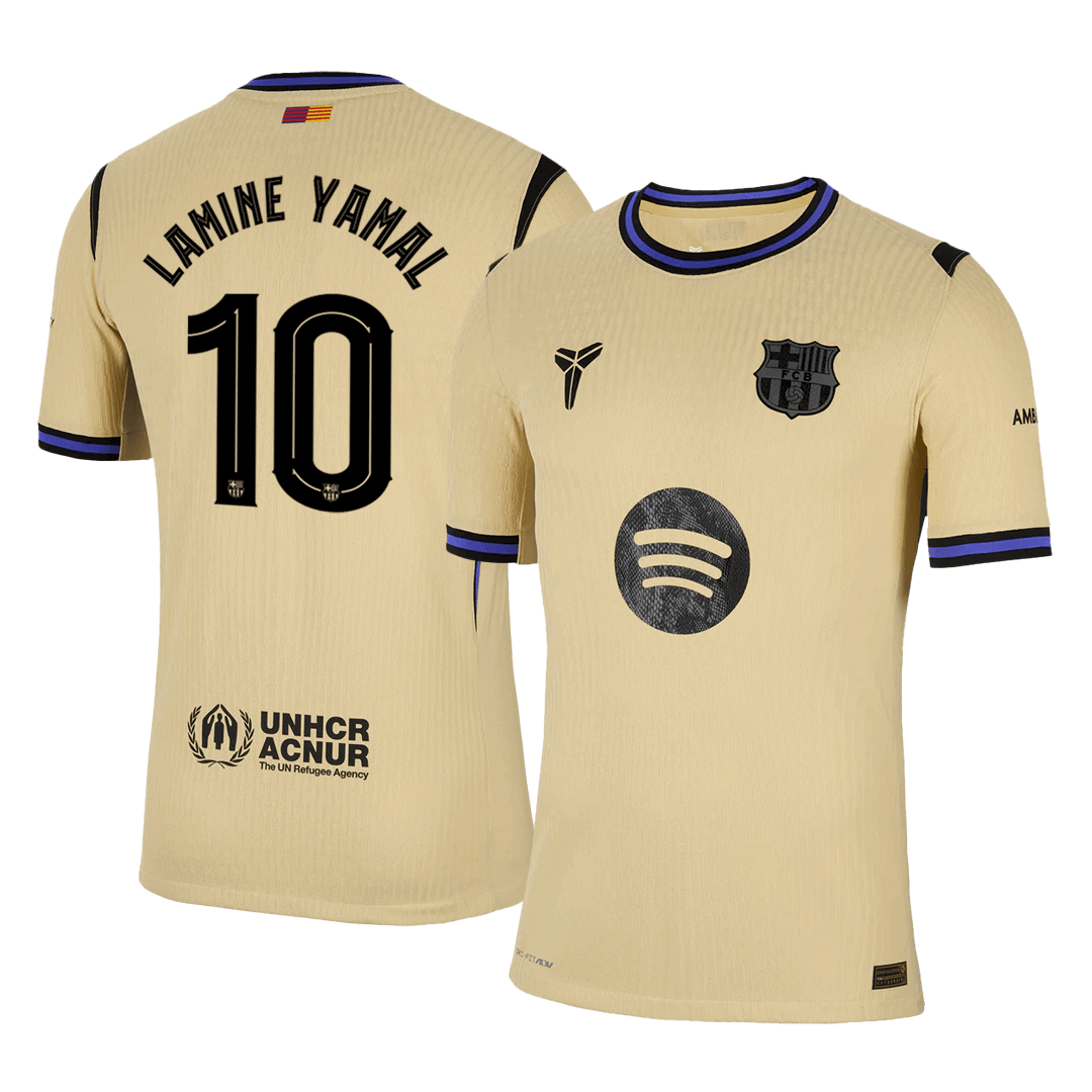 UCL Camiseta Auténtica Lamine Yamal #10 Barcelona 2025/26 Segunda Equipación - Versión Jugador