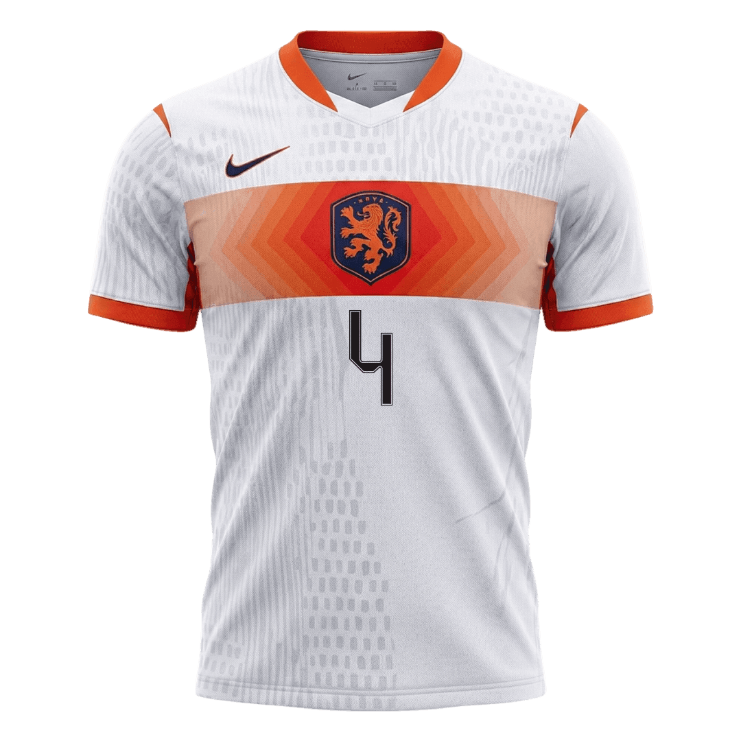 Camiseta Auténtica Virgil #4 Países Bajos 2026 Segunda Equipación Copa del Mundo - Versión Jugador - Vista 6