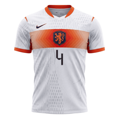 Camiseta Auténtica Virgil #4 Países Bajos 2026 Segunda Equipación Copa del Mundo - Versión Jugador - Vista 6