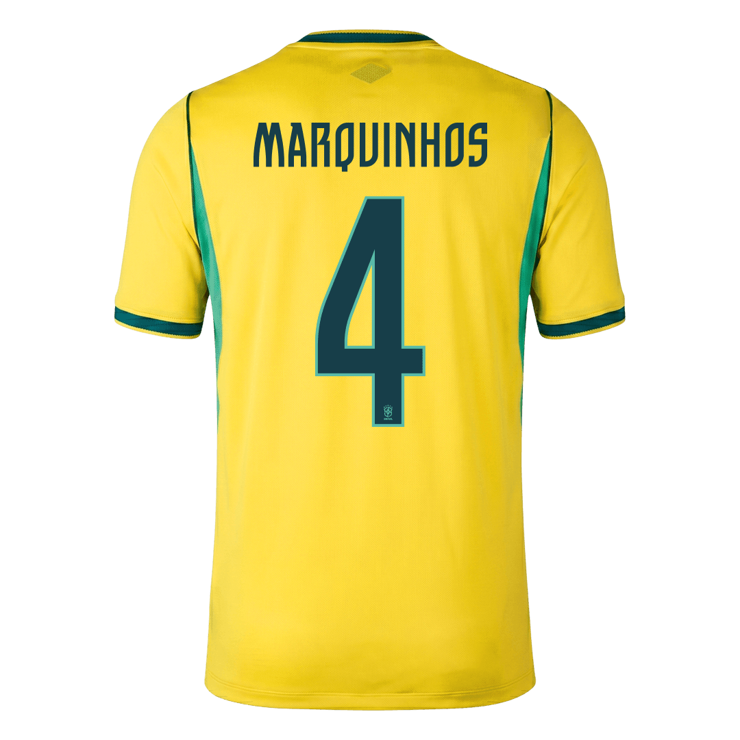 Camiseta Marquinhos #4 Brasil 2026 Primera Equipación Copa del Mundo - Versión Hincha - Vista 5