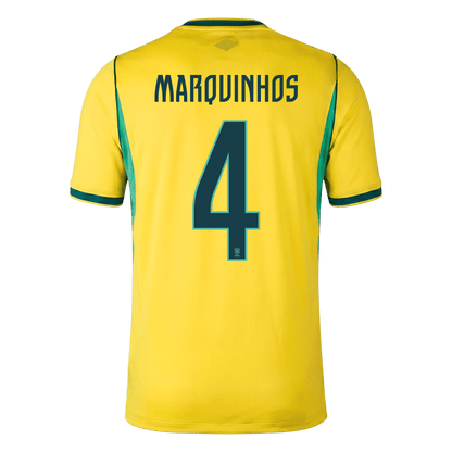 Camiseta Marquinhos #4 Brasil 2026 Primera Equipación Copa del Mundo - Versión Hincha - Vista 5