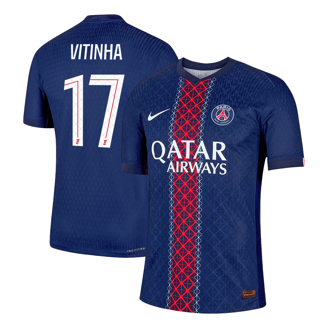 Camiseta Auténtica Vitinha #17 PSG 2025/26 Primera Equipación - Versión Jugador
