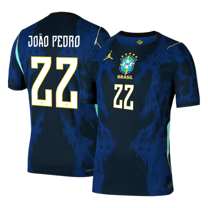 Camiseta Auténtica João Pedro #22 Brasil 2026 Segunda Equipación Copa del Mundo - Versión Jugador