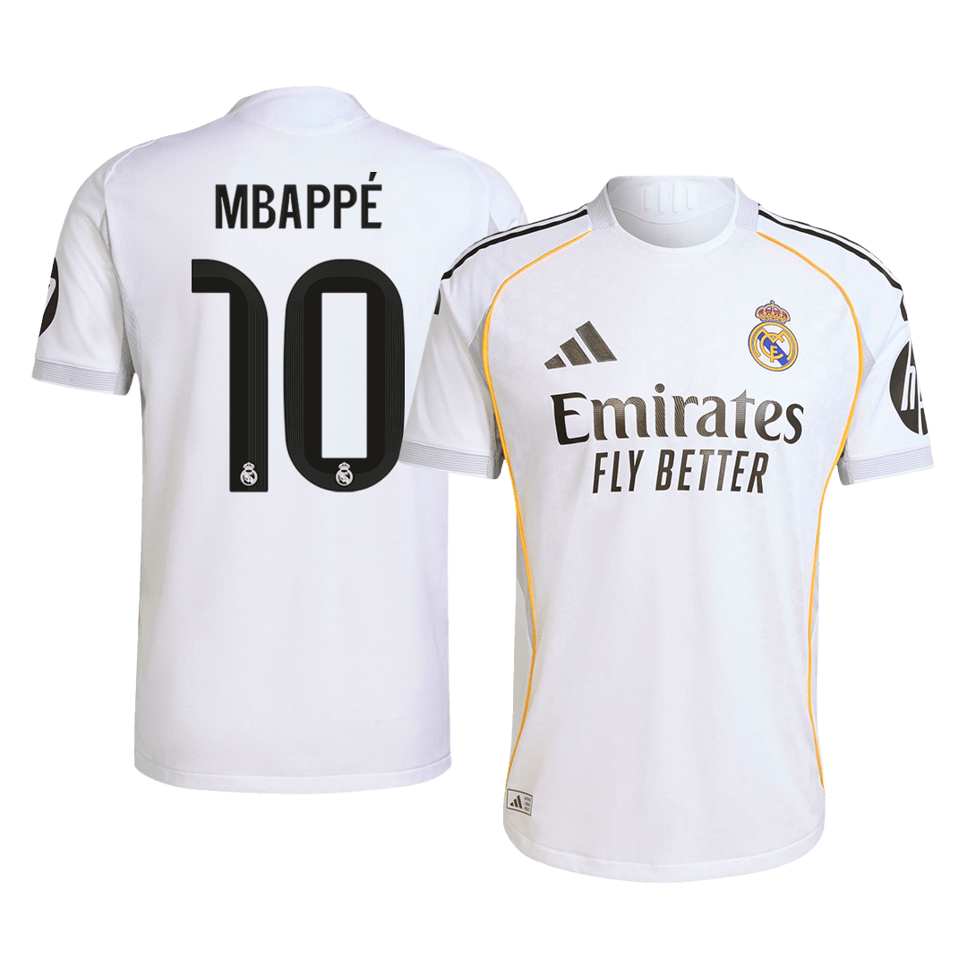 Camiseta Auténtica Mbappé #10 Real Madrid 2025/26 Primera Equipación - Versión Jugador