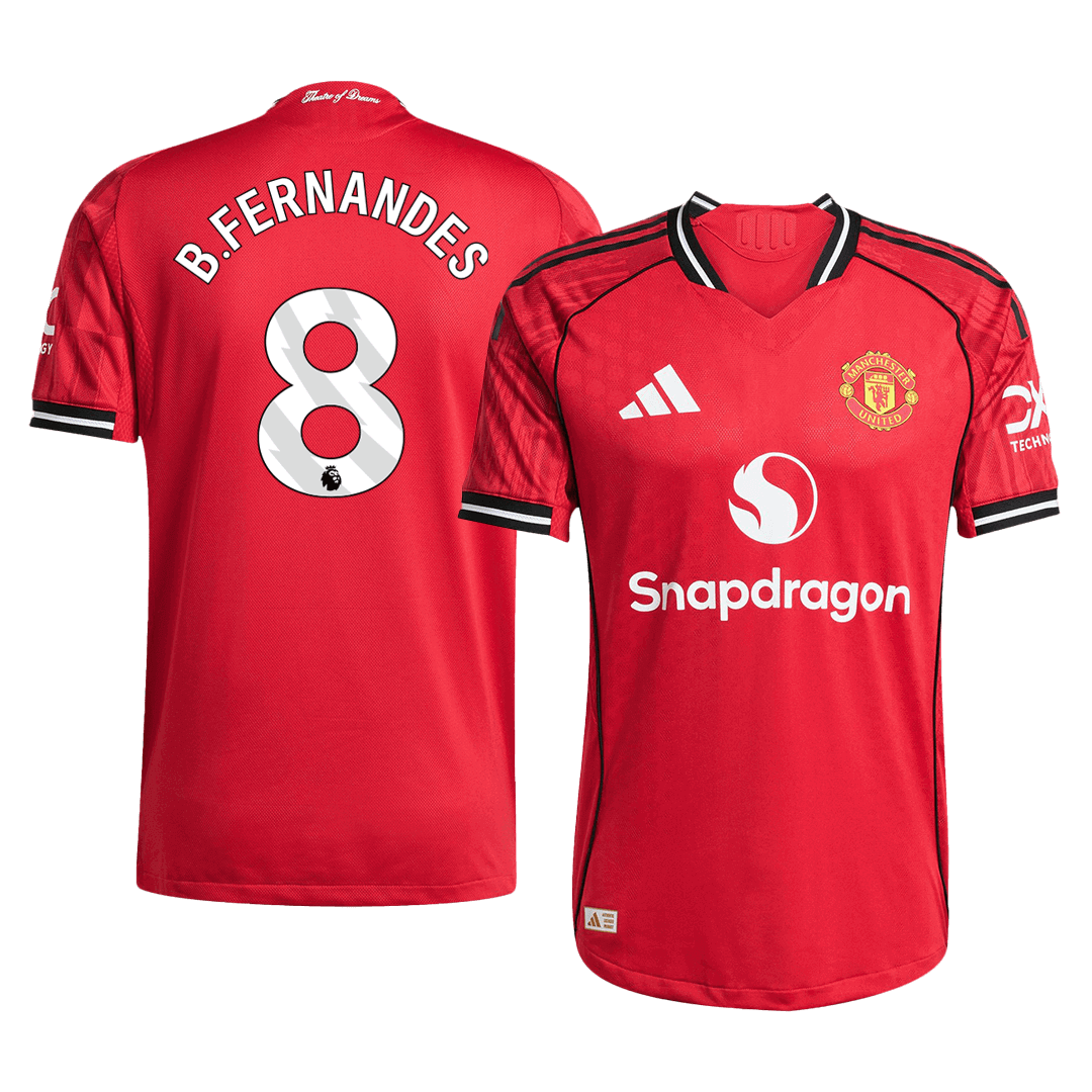 Camiseta Auténtica B. Fernandes #8 Manchester United 2025/26 Primera Equipación - Versión Jugador
