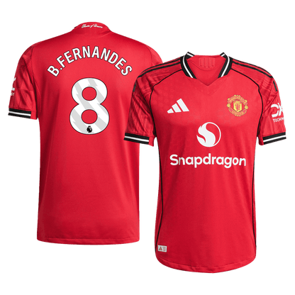 Camiseta Auténtica B. Fernandes #8 Manchester United 2025/26 Primera Equipación - Versión Jugador