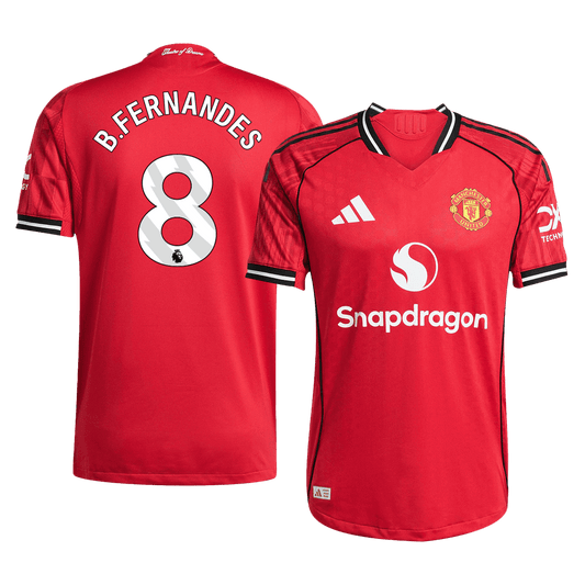 Camiseta Auténtica B. Fernandes #8 Manchester United 2025/26 Primera Equipación - Versión Jugador