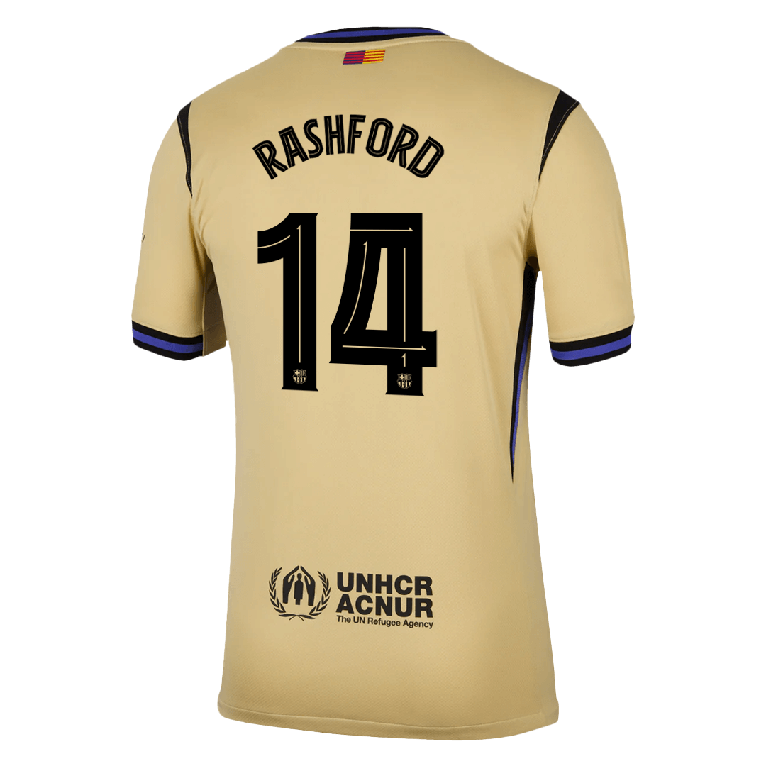 UCL Camiseta Rashford #14 Barcelona 2025/26 Segunda Equipación - Versión Hincha