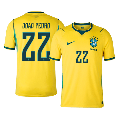 Camiseta João Pedro #22 Brasil 2026 Primera Equipación Copa del Mundo - Versión Hincha