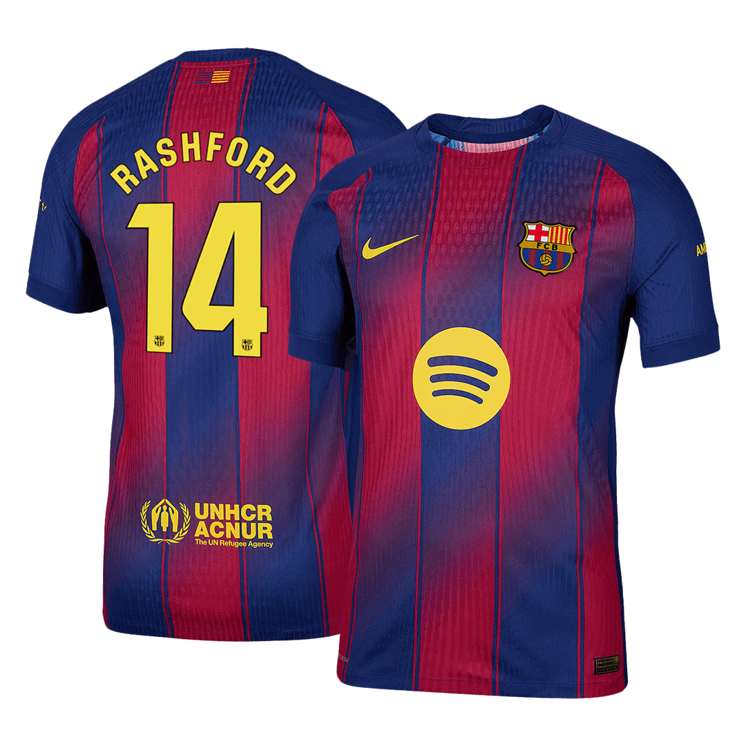Camiseta Auténtica Rashford #14 Barcelona 2025/26 Primera Equipación - Versión Jugador