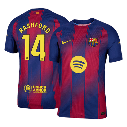Camiseta Auténtica Rashford #14 Barcelona 2025/26 Primera Equipación - Versión Jugador