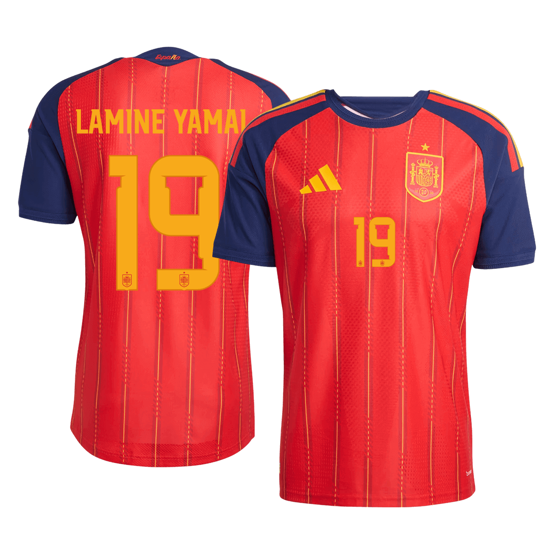 Camiseta Auténtica Lamine Yamal #19 España 2026 Primera Equipación Copa del Mundo - Versión Jugador