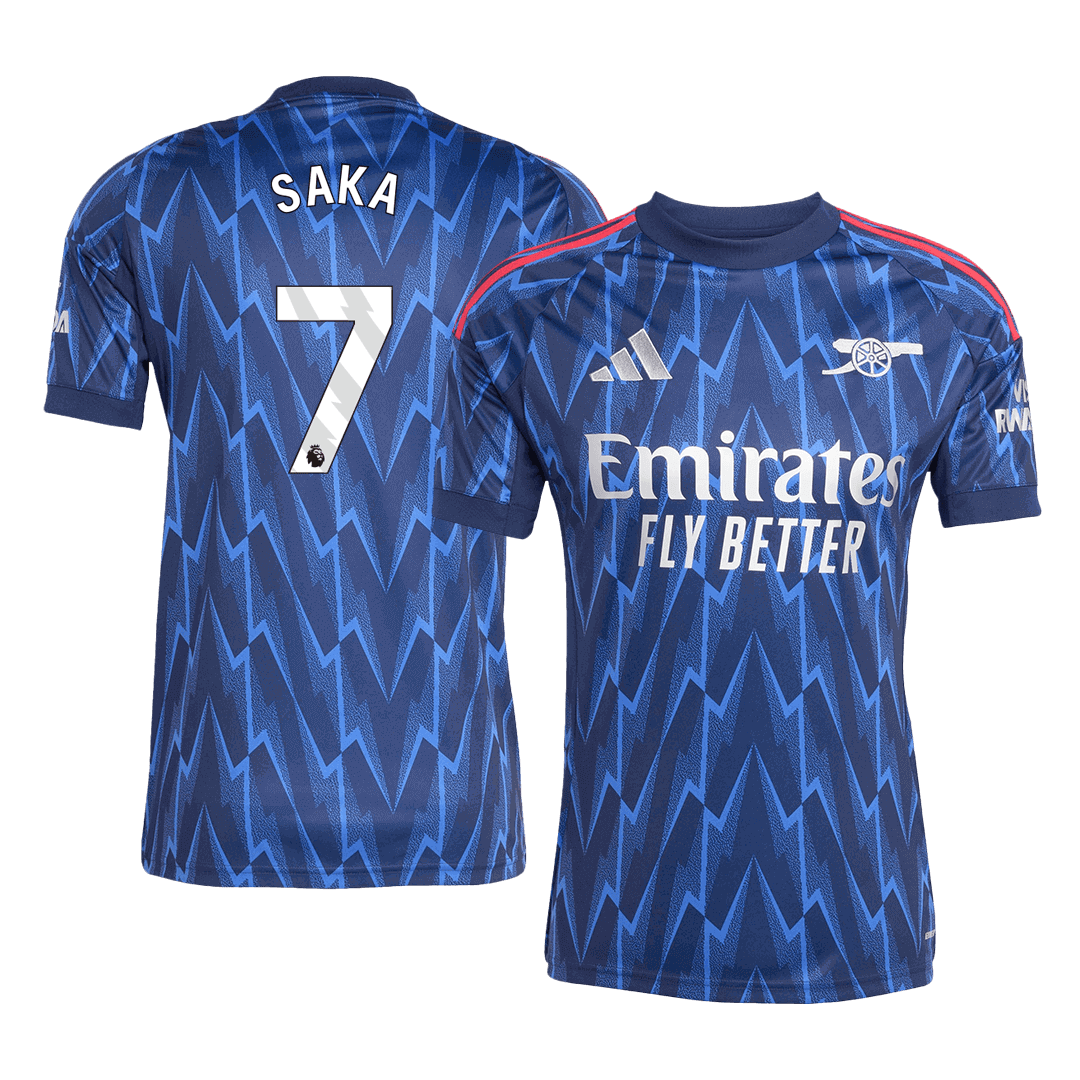 Camiseta Saka #7 Arsenal 2025/26 Segunda Equipación - Versión Hincha