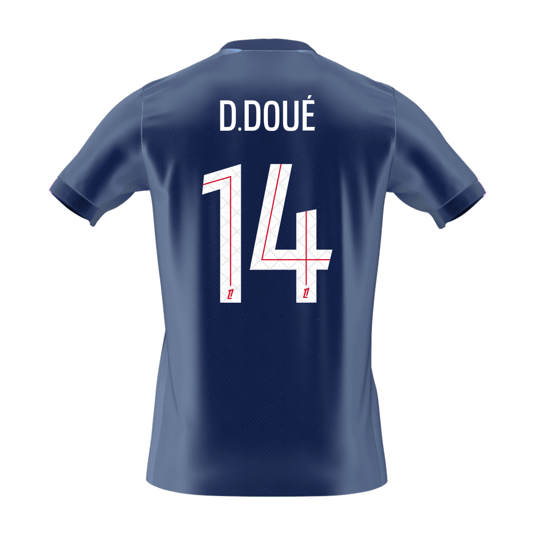 Camiseta D. Doué #14 PSG 2025/26 Primera Equipación - Versión Hincha (Calidad Premium) - Vista 7