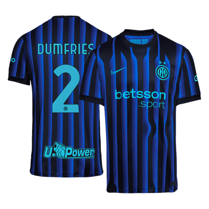 Camiseta Dumfries #2 Inter Milan 2025/26 Primera Equipación - Versión Hincha
