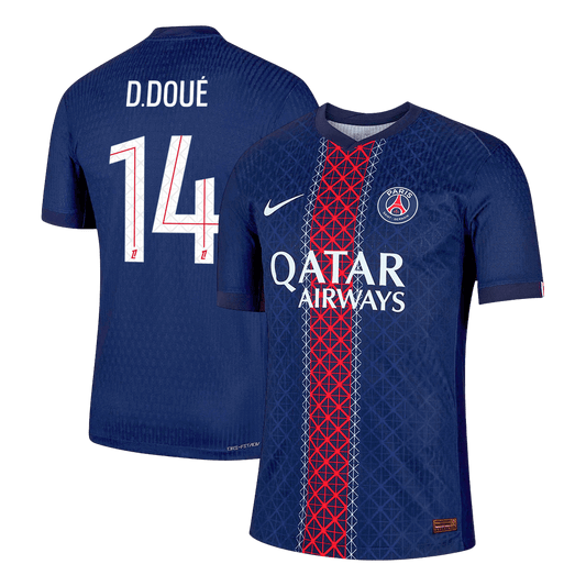 Camiseta Auténtica D. Doué #14 PSG 2025/26 Primera Equipación - Versión Jugador