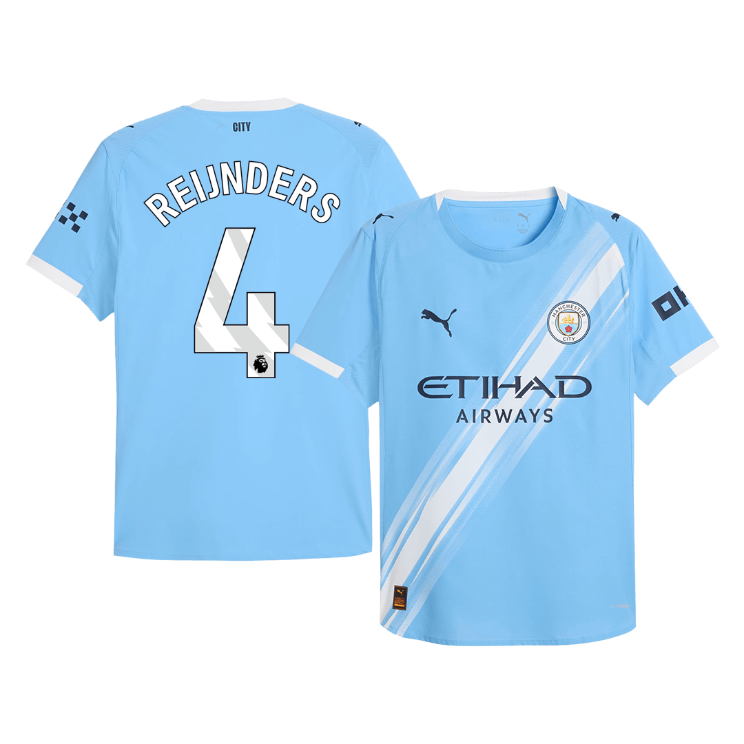 Camiseta Auténtica Reijnders #4 Manchester City 2025/26 Primera Equipación - Versión Jugador
