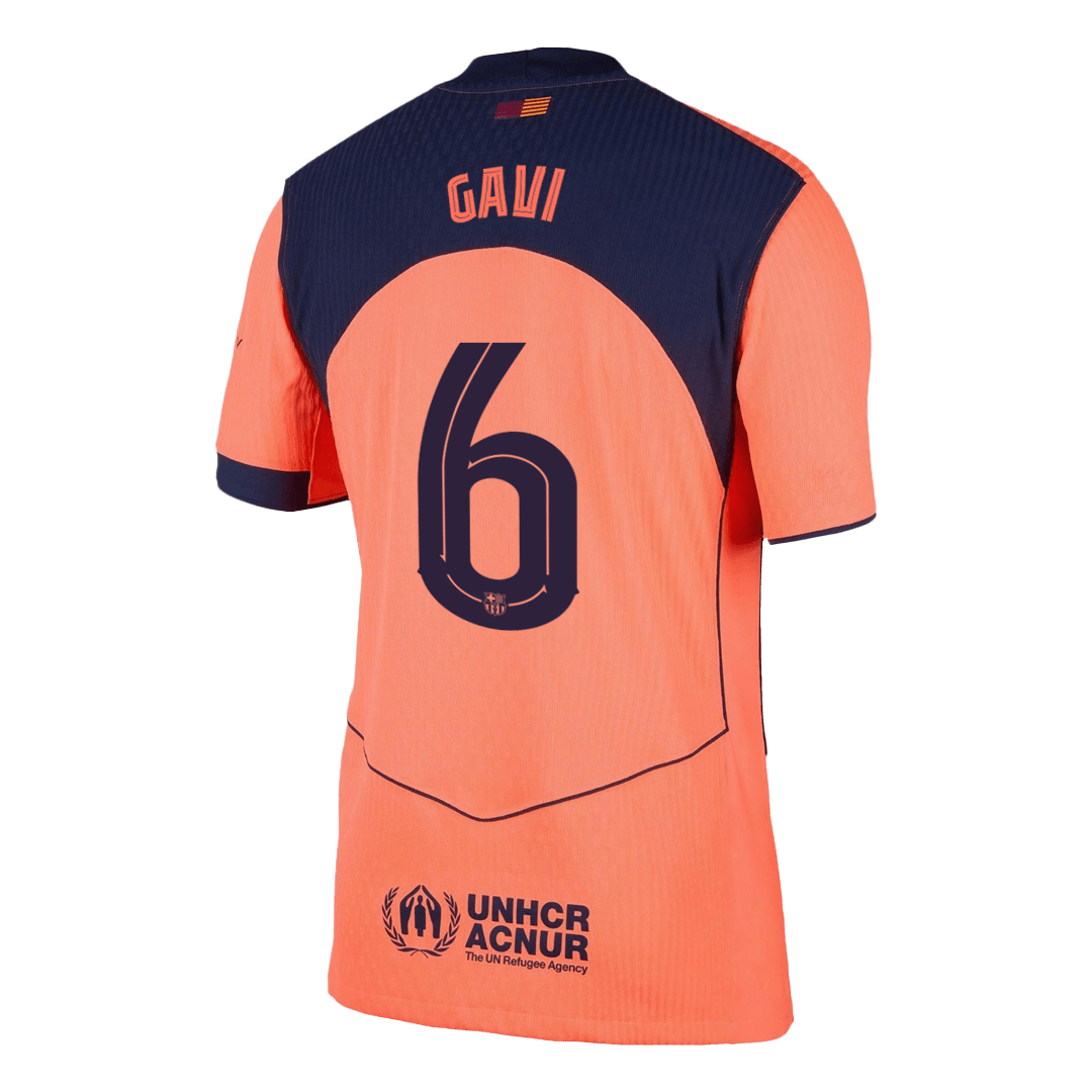 UCL Camiseta Auténtica Gavi #6 Barcelona 2025/26 Tercera Equipación - Versión Jugador
